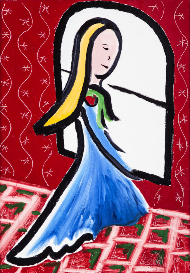 Girl At Window 2014, 48cm x 34cm Oil On Canvas