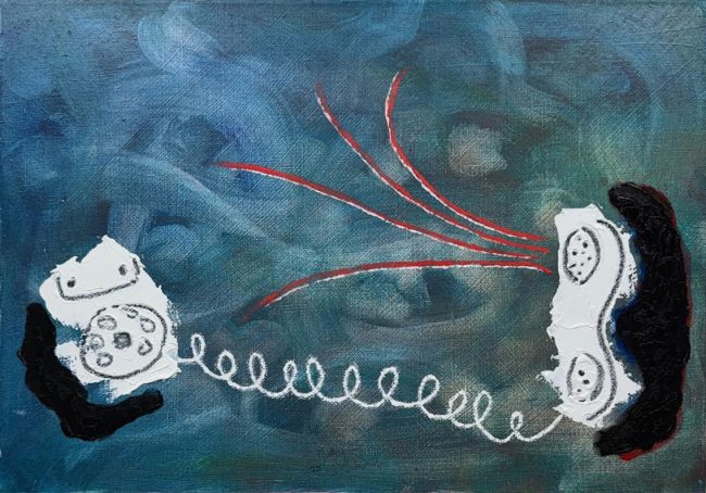 'Is that you?', 2025 oil oil crayon 51cm x 36cm