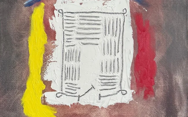 'The Walk-in Closet', 2025 oil oil crayon 57cm x 42.5cm