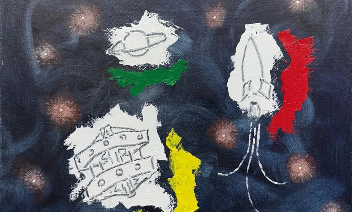 'Colored Past', 2025 oil oil crayon 55cm x 42.5cm