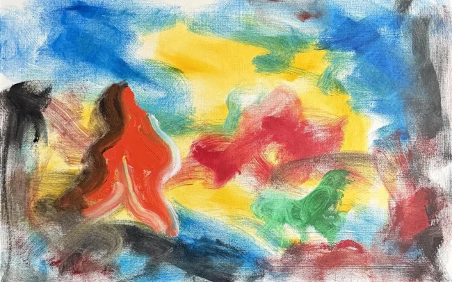 'Never Mind The Fat Lady', 2026 oil 65.5cm x 44.5cm